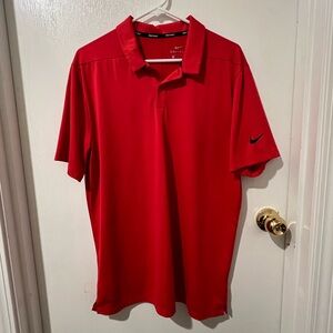 Red Nike Dri-Fit Polo Shirt